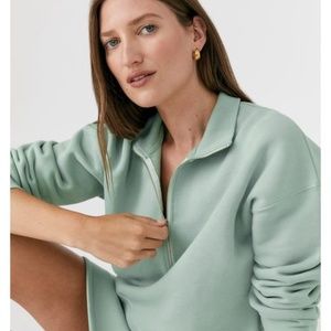 Reformation marla zip sweatshirt in celadon